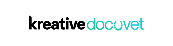 Kreative DocuVet primary typographic logo behind white background